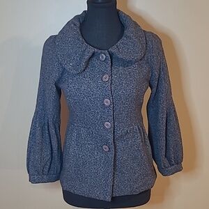 JACKPOT Peacoat, Peter Pan Collar, Pleated, Detailed Sleeves